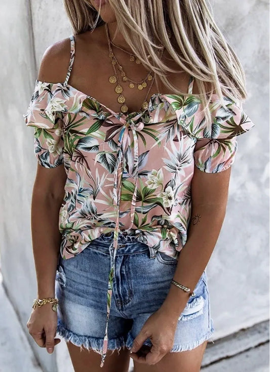 Ruffled Floral Blouse