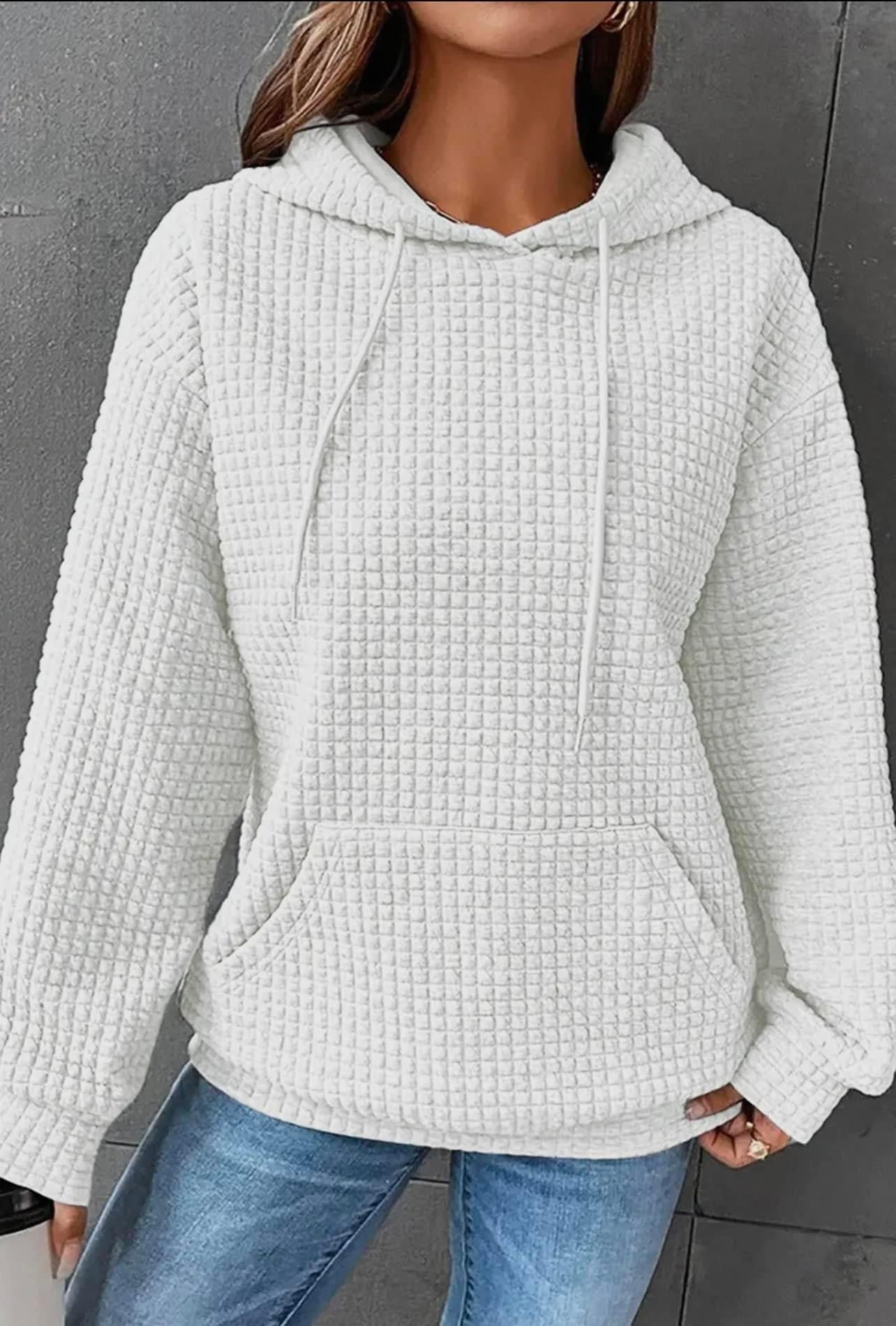 White Waffle Hoodie