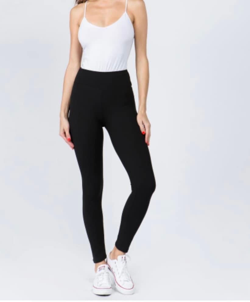 Black Peach Skin Leggings