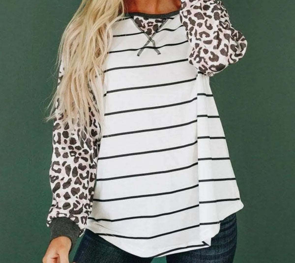 Leopard Stripped Long Sleeve